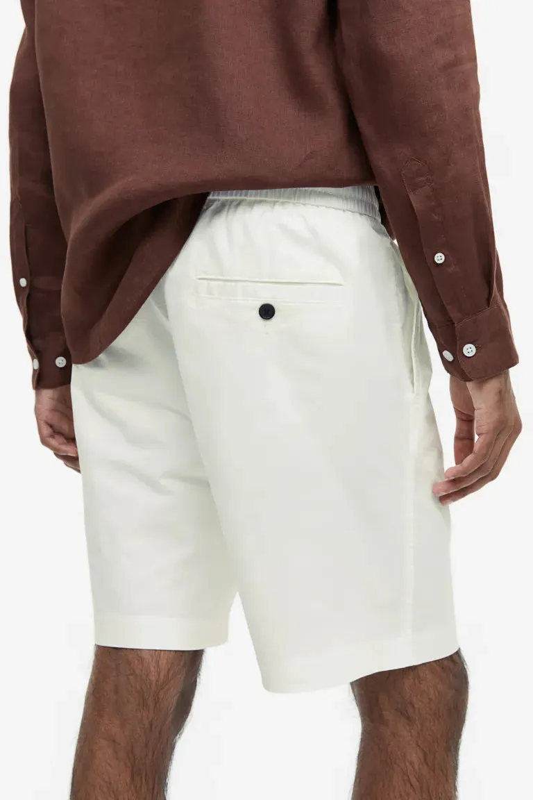 H&M regular fit cotton shorts, white