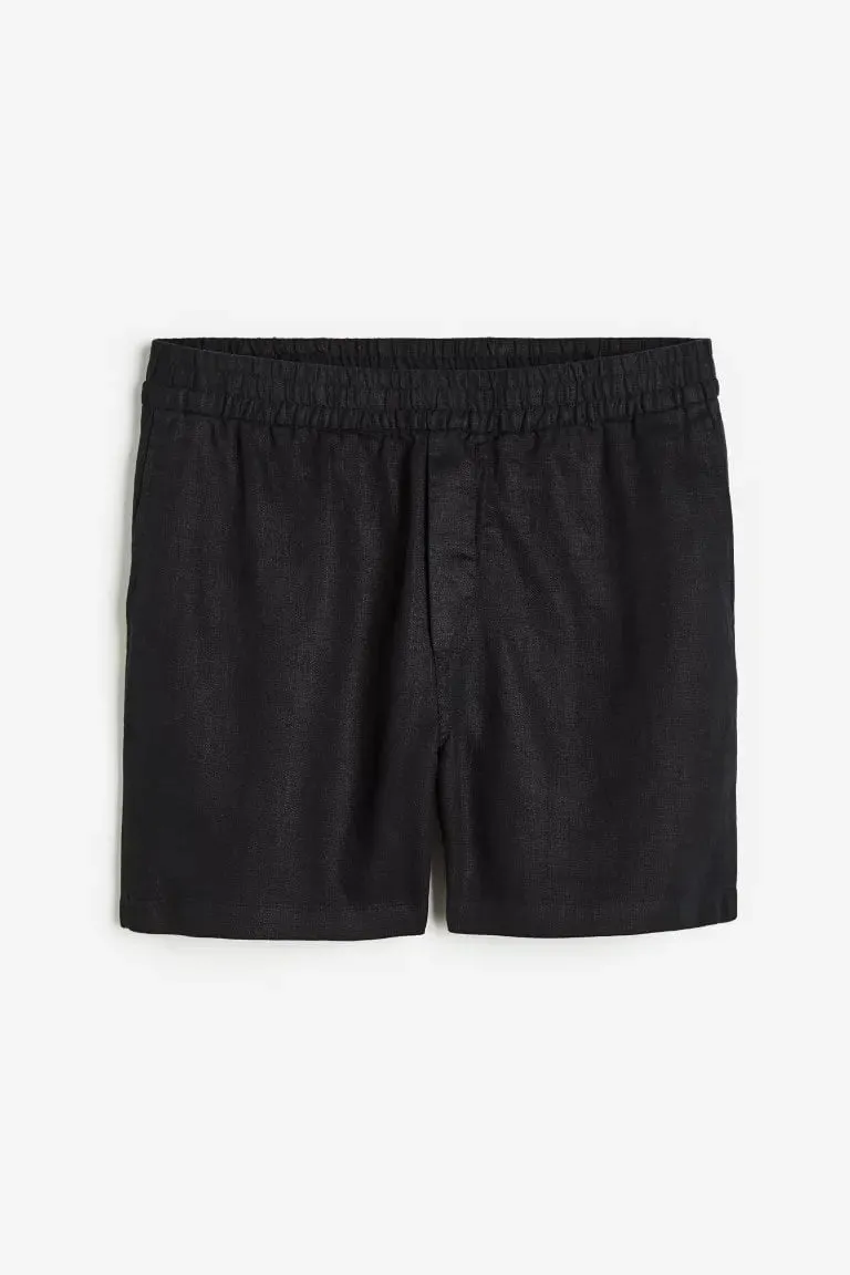 H&M Regular Fit Linen shorts, black