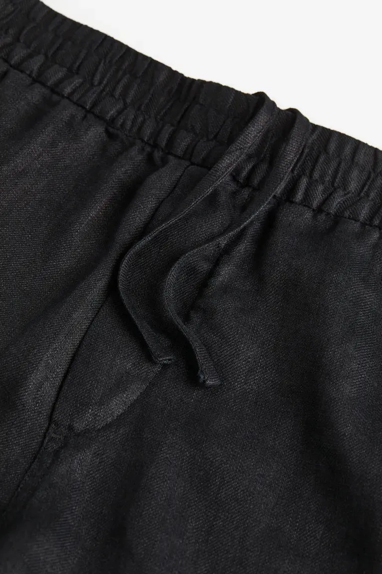 H&M Regular Fit Linen shorts, black