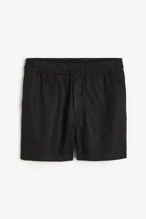 H&M Regular Fit Linen shorts, black