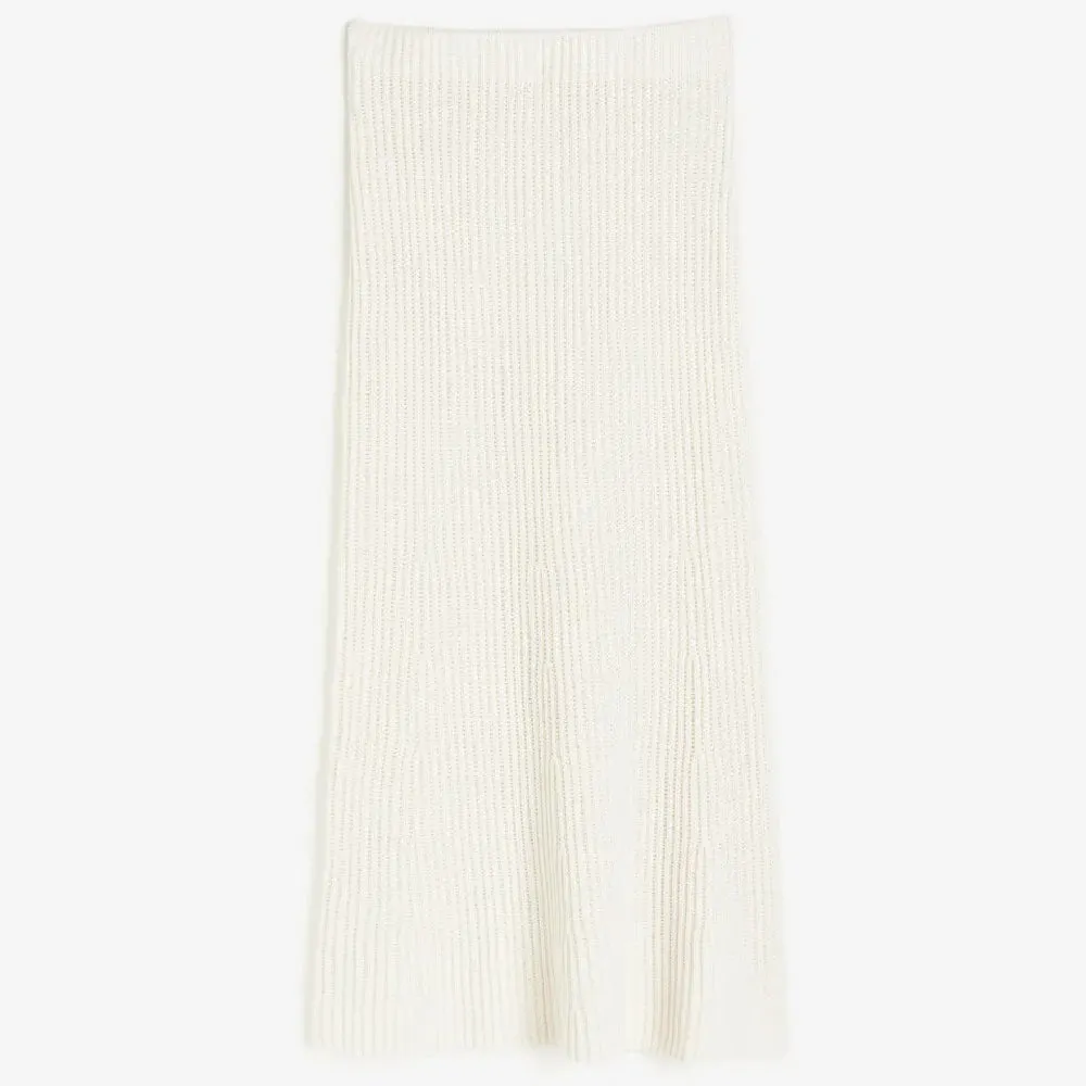 H&M Rib-knit skirt, cream