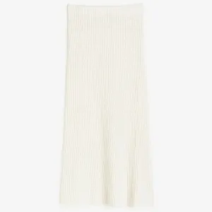 H&M Rib-knit skirt, cream