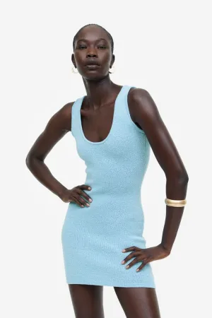 H&M sleeveless knit dress, light blue