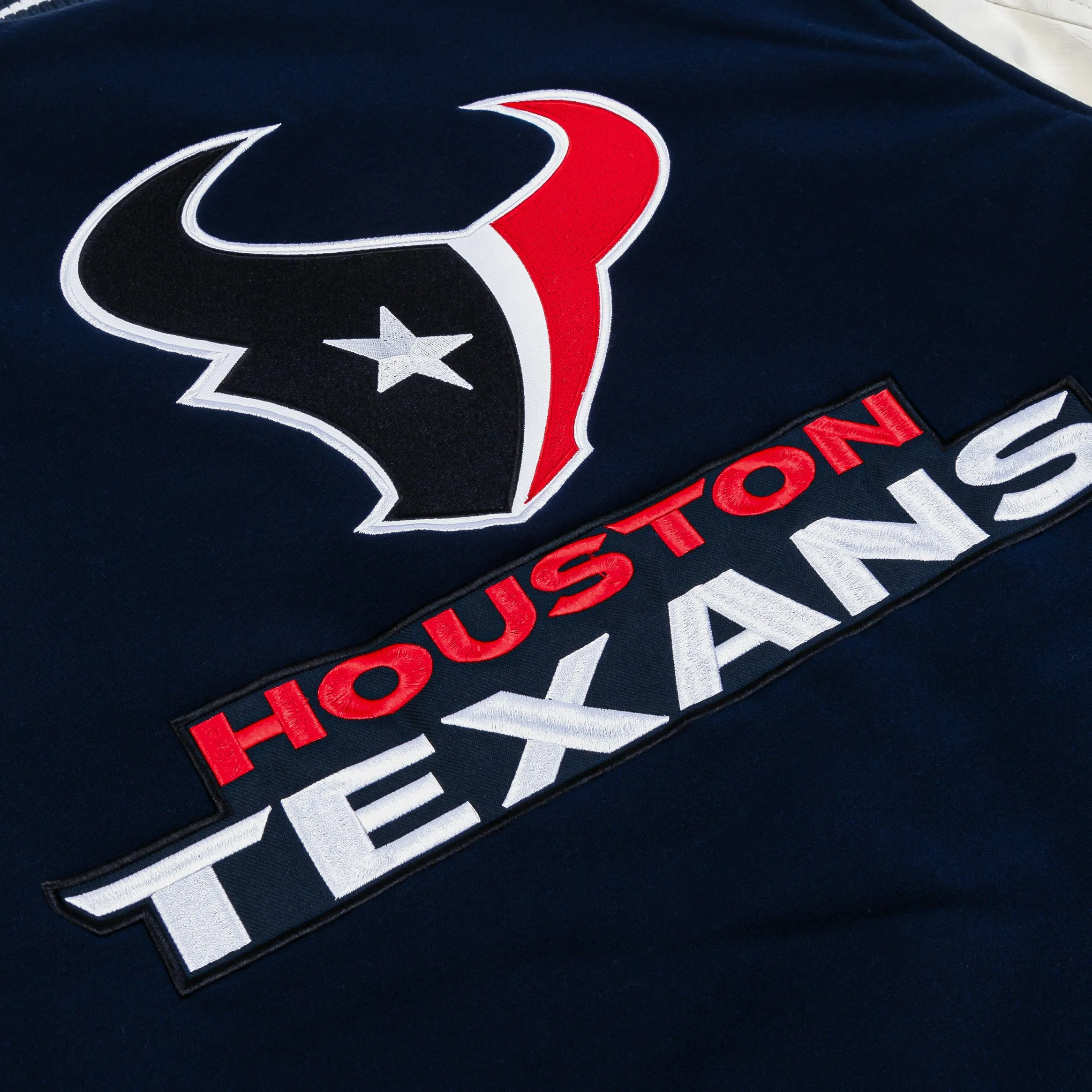 Houston Texans Reversible Letterman Mens Jacket (Blue/White)