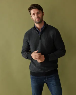 HUMPHREY MINI STRIPE 1/4-ZIP SWEATER