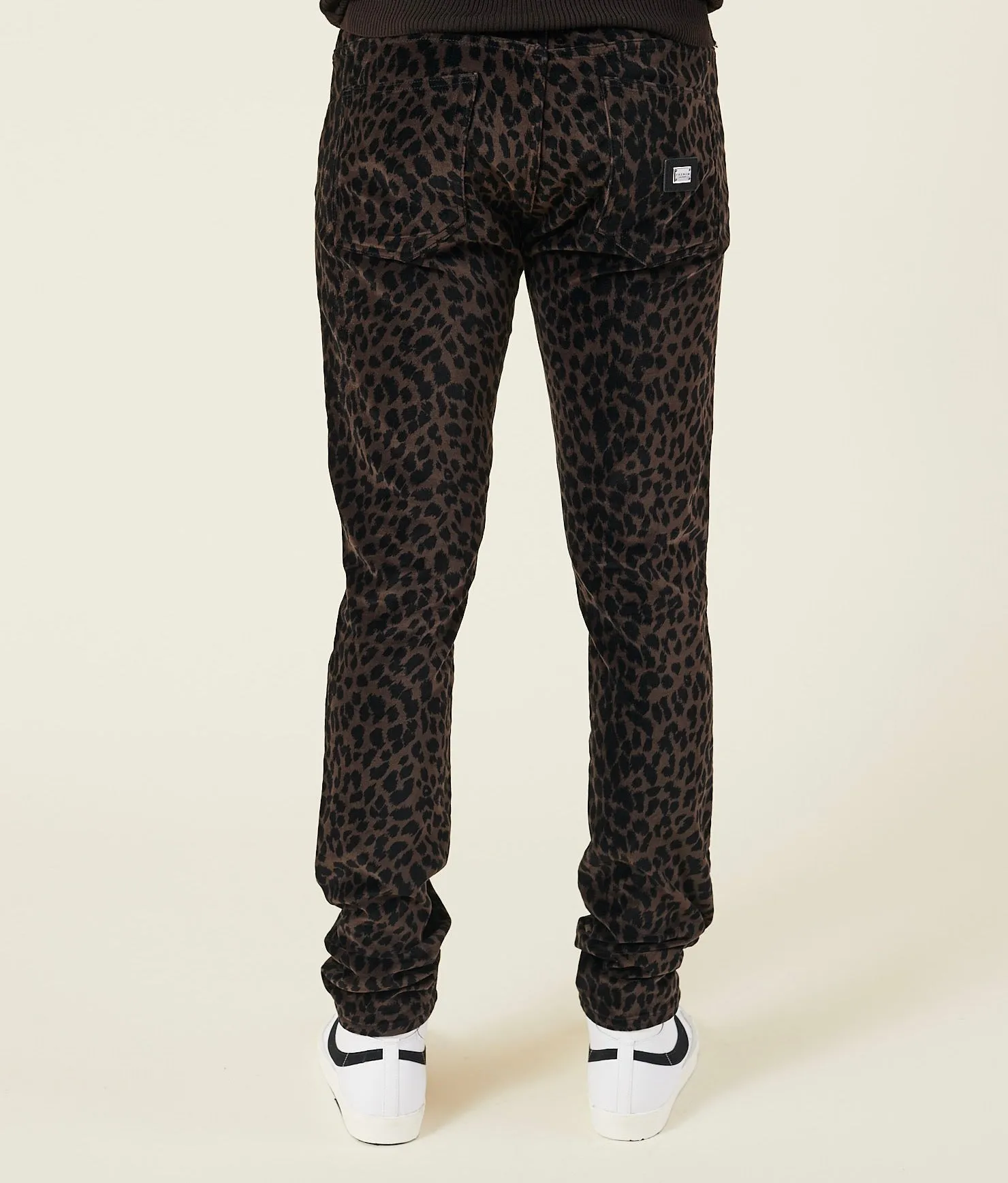 LEOPARD PRINT SKINNY VELVET JEANS