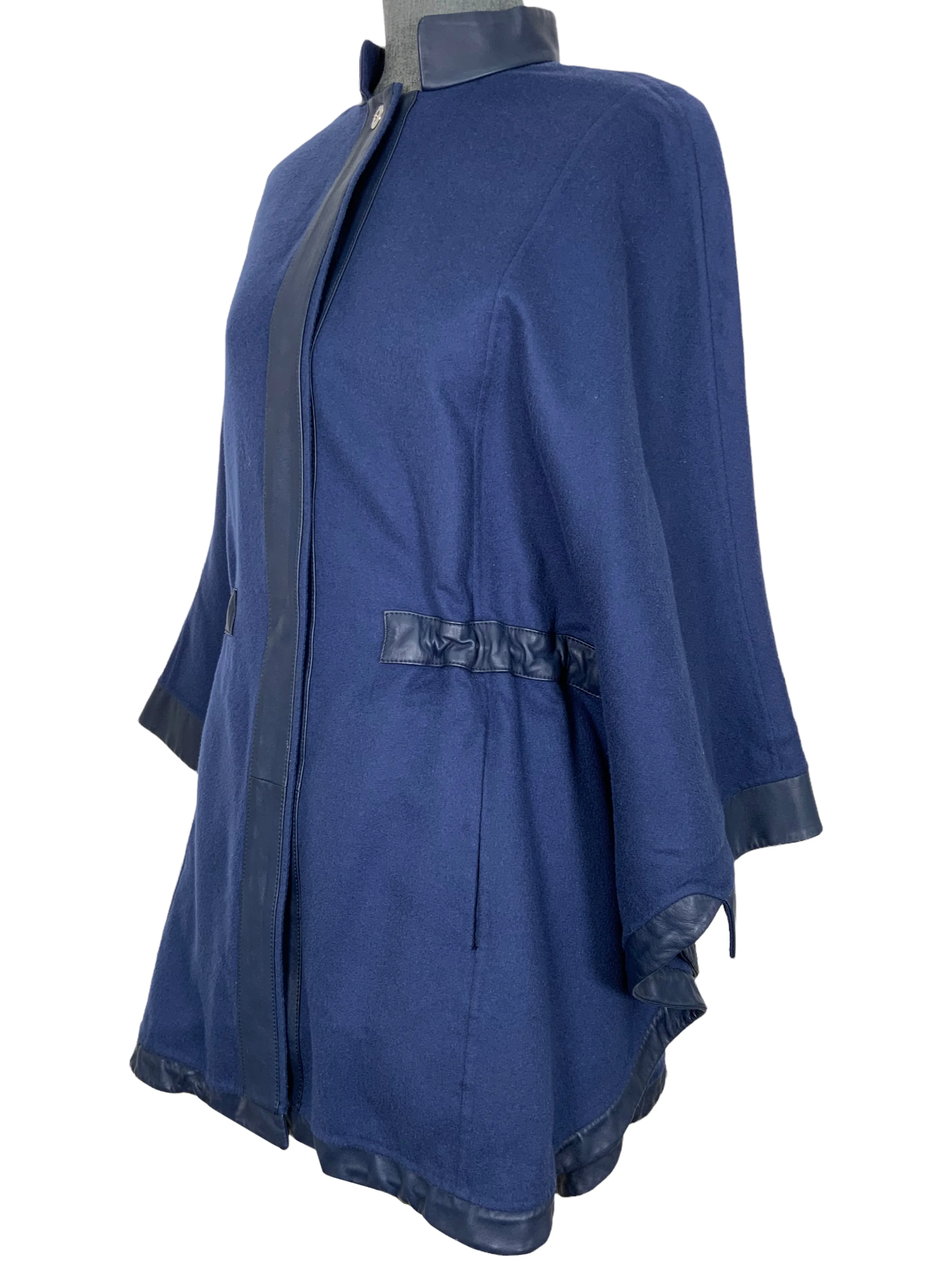 Loro Piana Cashmere and Lambskin Leather Poncho