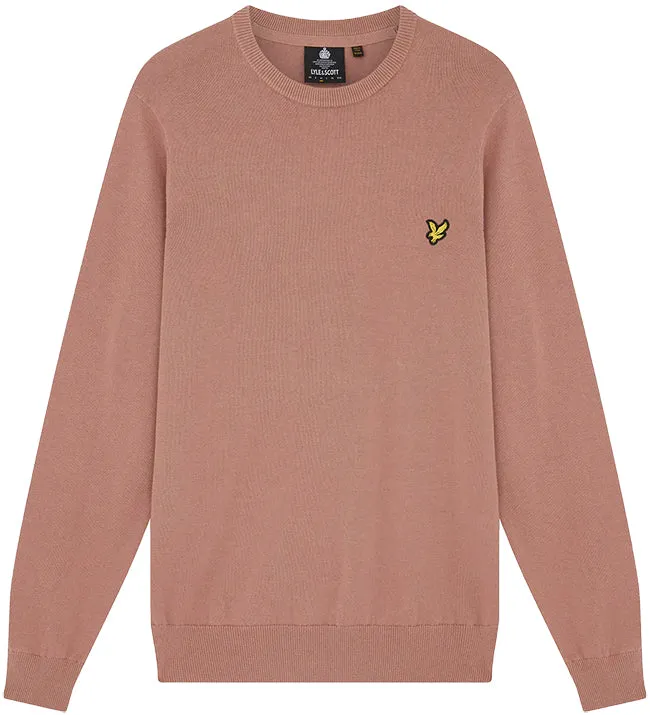 Lyle and Scott Mens Cotton Crew Neck Jumper Hutton Pink