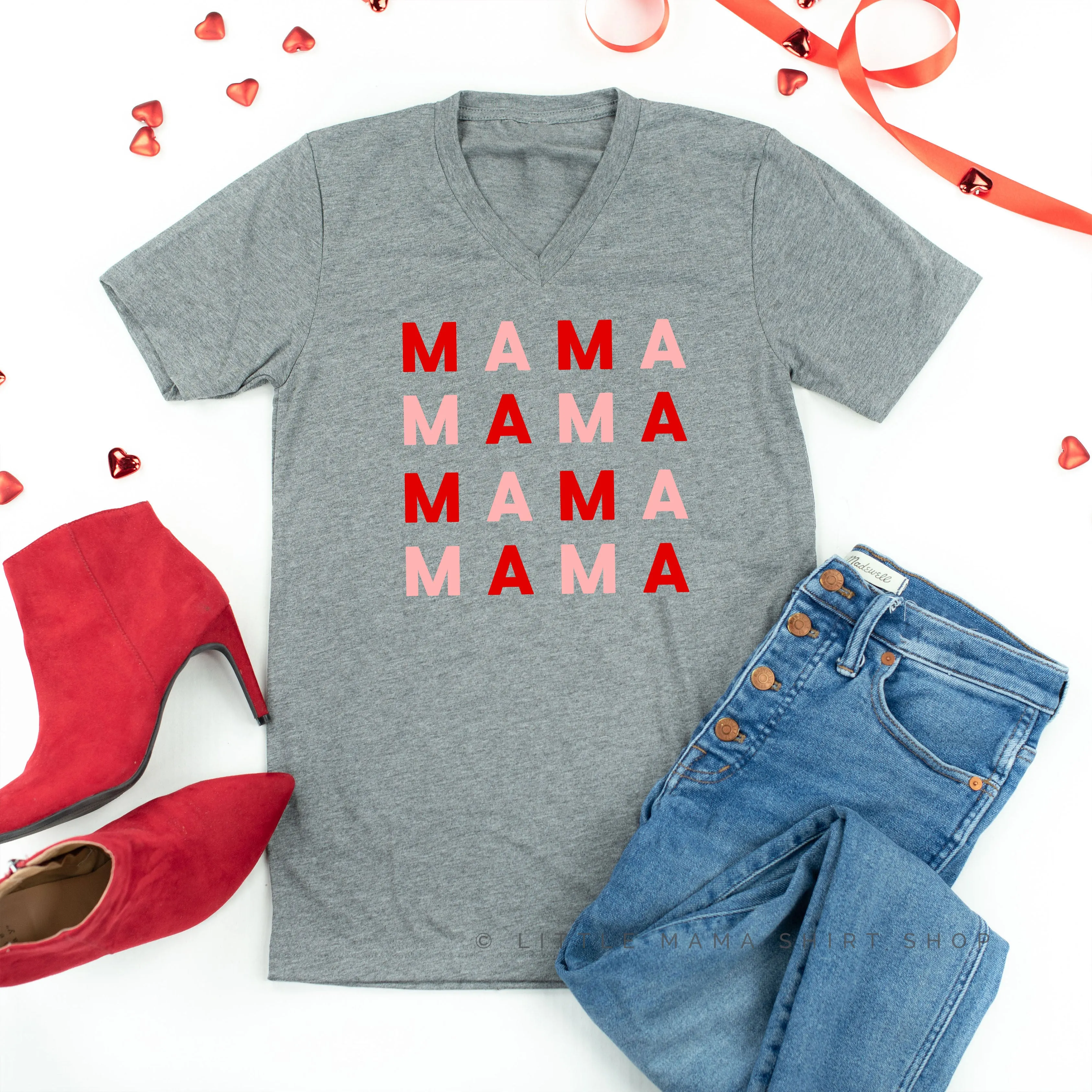 MAMA x 4 (Pink and Red) - Unisex Tee