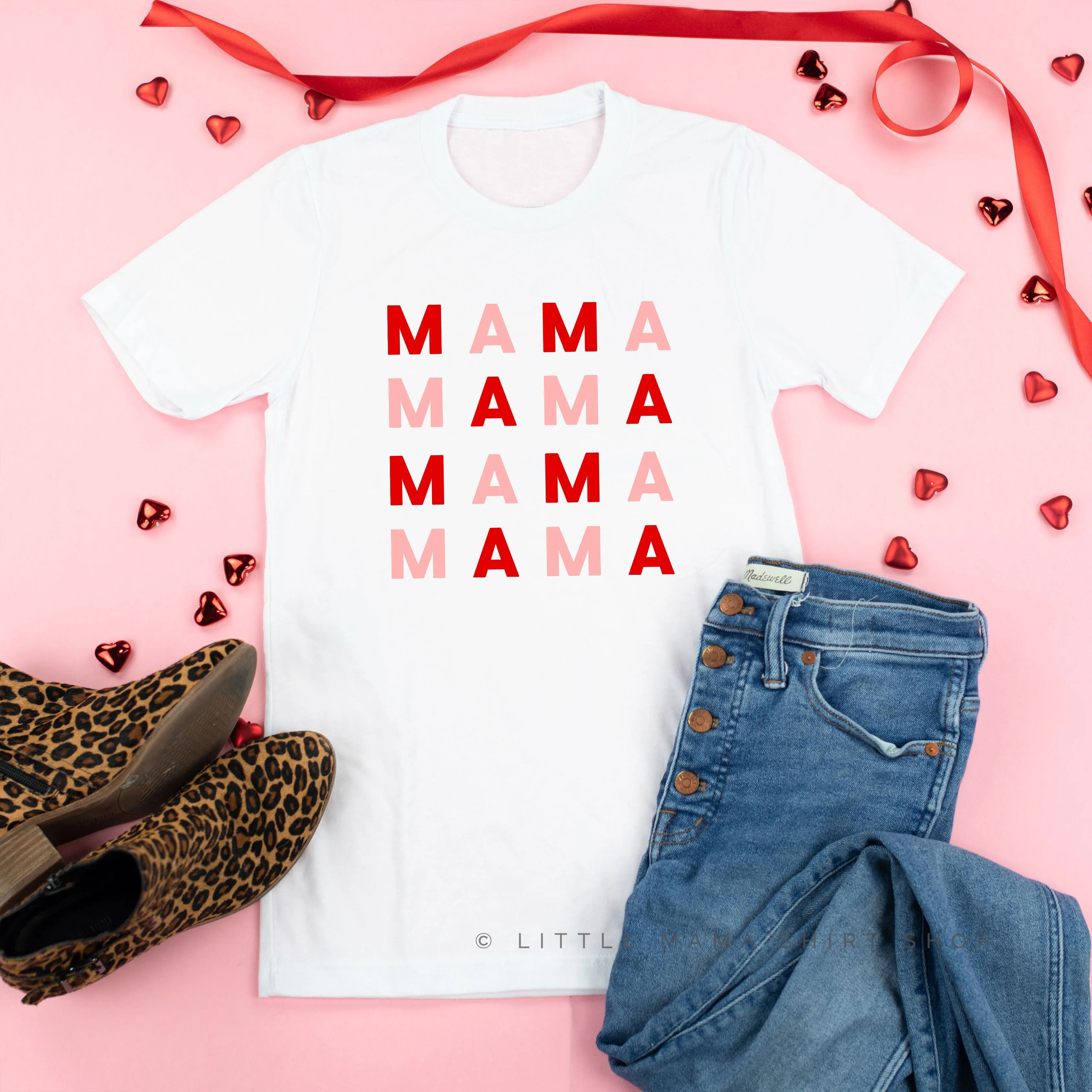 MAMA x 4 (Pink and Red) - Unisex Tee