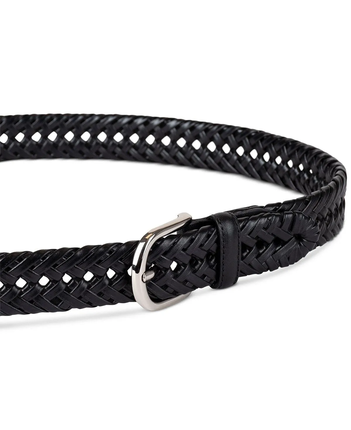 Men's Hand Laced Woven Belt Created for Macy's Club Room Black