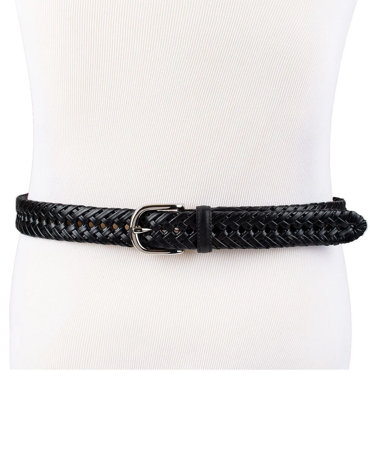 Men's Hand Laced Woven Belt Created for Macy's Club Room Black