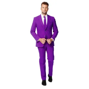 Men's Slim Fit OppoSuits Plain Suit and Tie, Purple