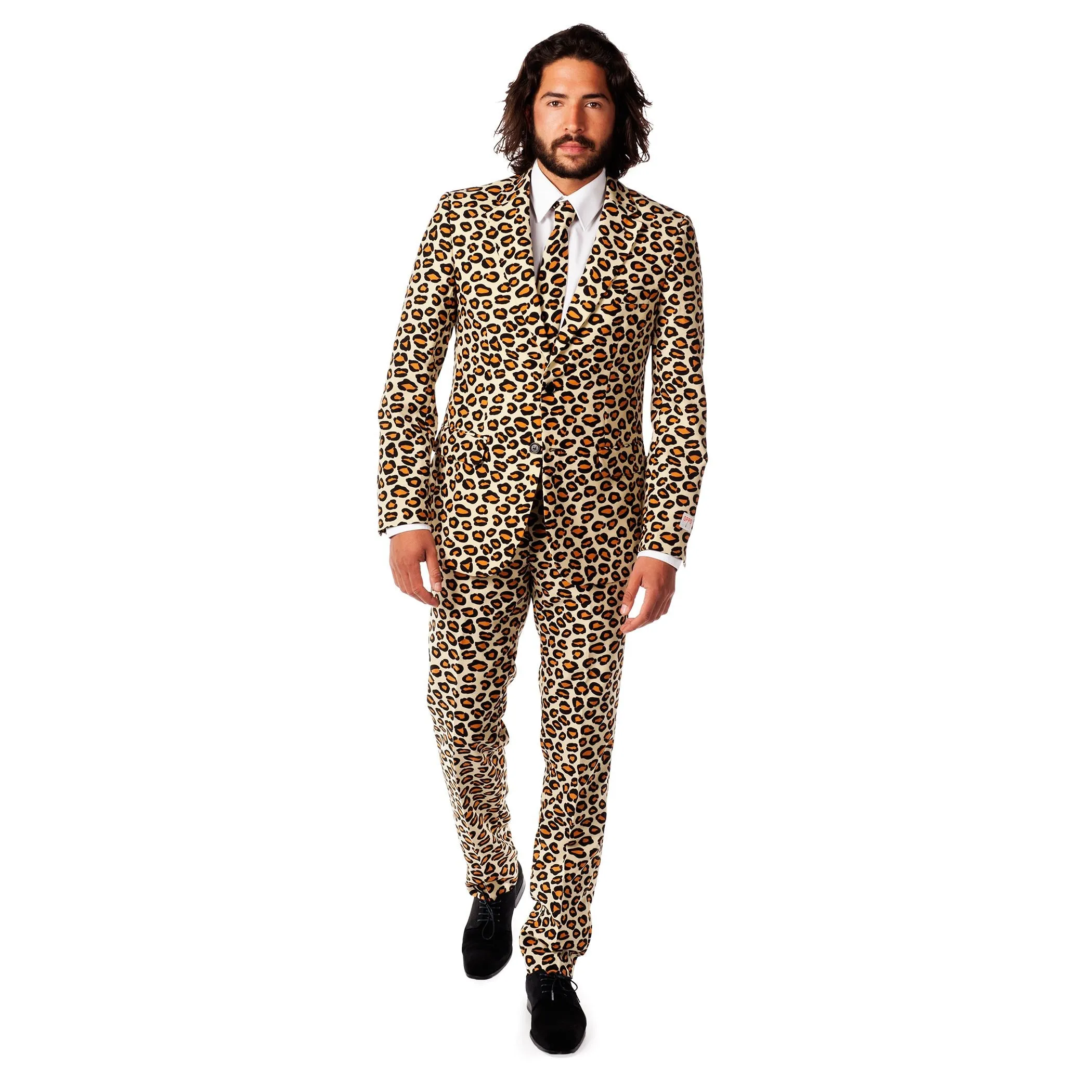 Men's slim fit suit and tie OppoSuits, Tan