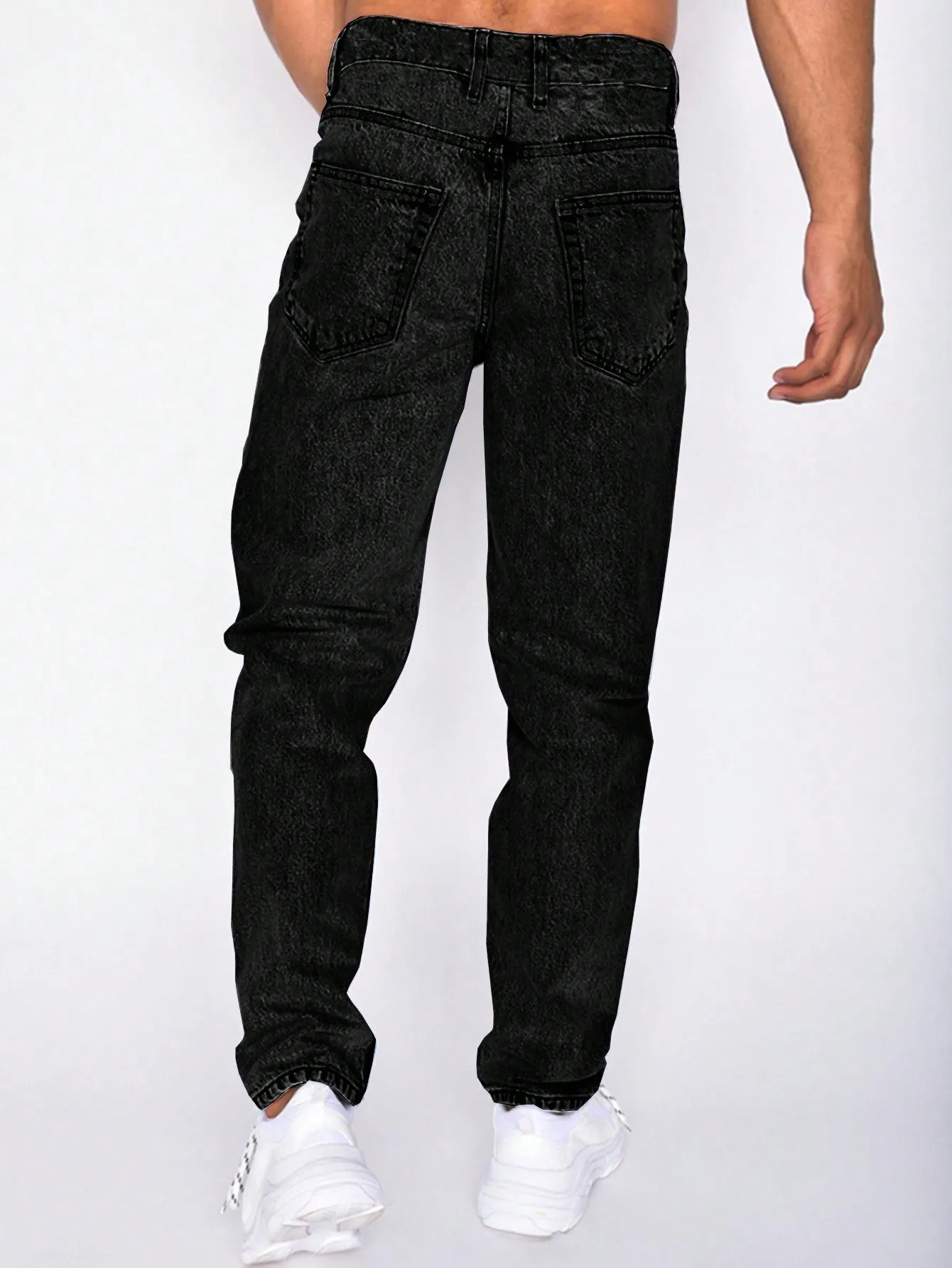 Men's Straight-leg Jeans With Slant Pockets