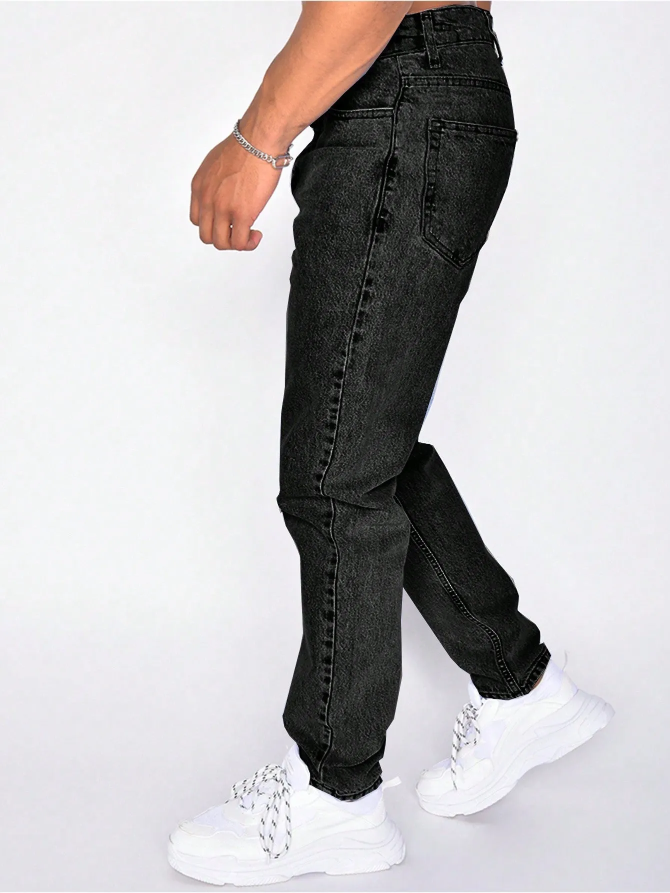 Men's Straight-leg Jeans With Slant Pockets