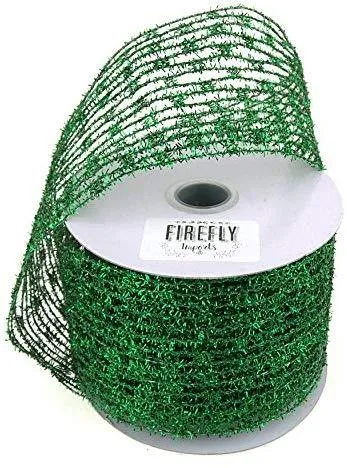 Mesh Net Glitter Ribbon Wired Edge, 2-1/2-inch, 10-yard