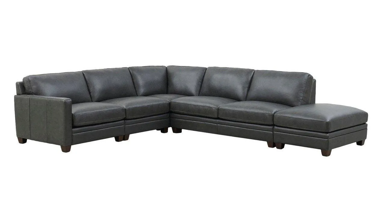 Naples Leather Sectional Collection, Quartz