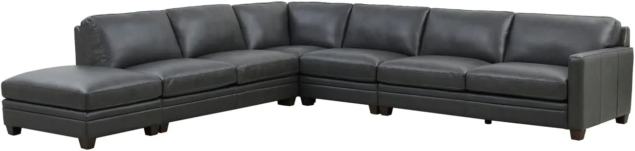 Naples Leather Sectional Collection, Quartz