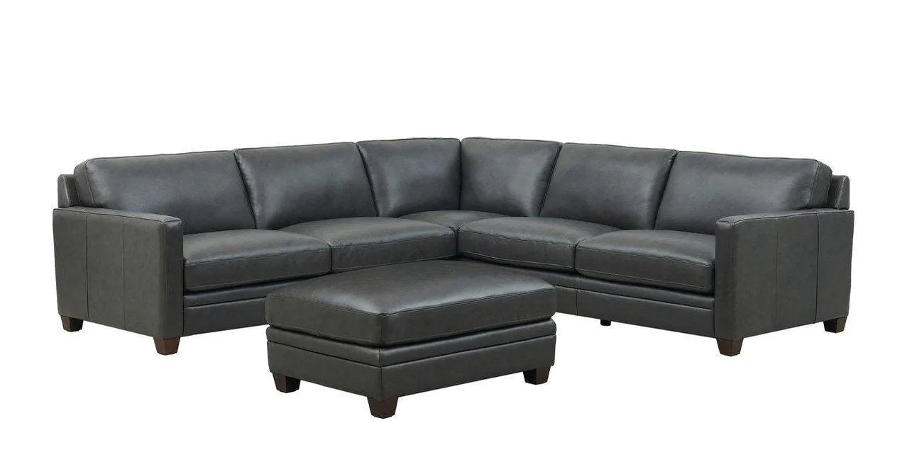 Naples Leather Sectional Collection, Quartz