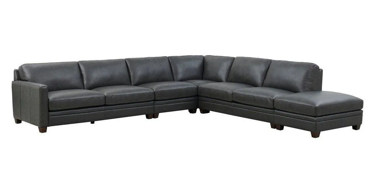 Naples Leather Sectional Collection, Quartz