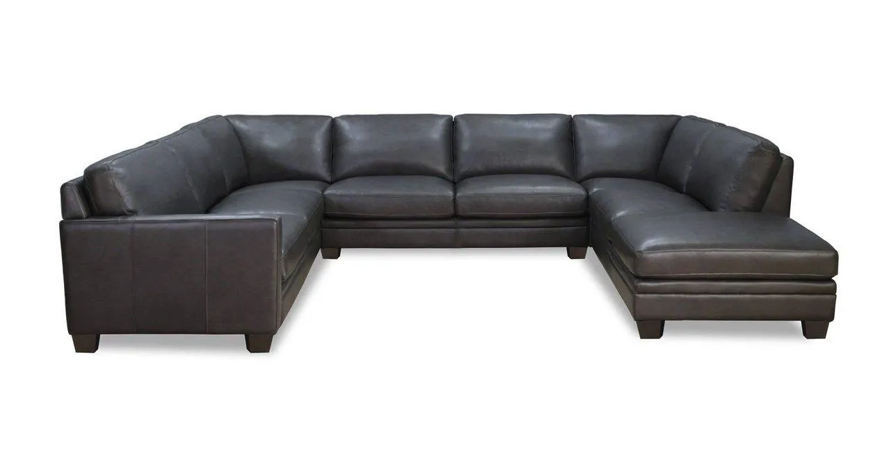 Naples Leather Sectional Collection, Quartz