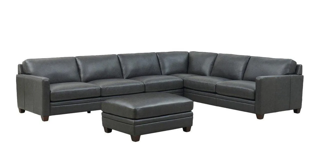 Naples Leather Sectional Collection, Quartz