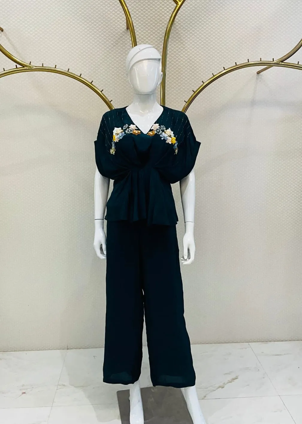 NAVY BLUE TWO PIECE PALAZZO SET