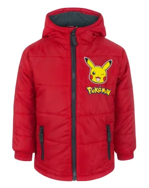 Pokemon Boys Red Long Sleeve Rain Coat