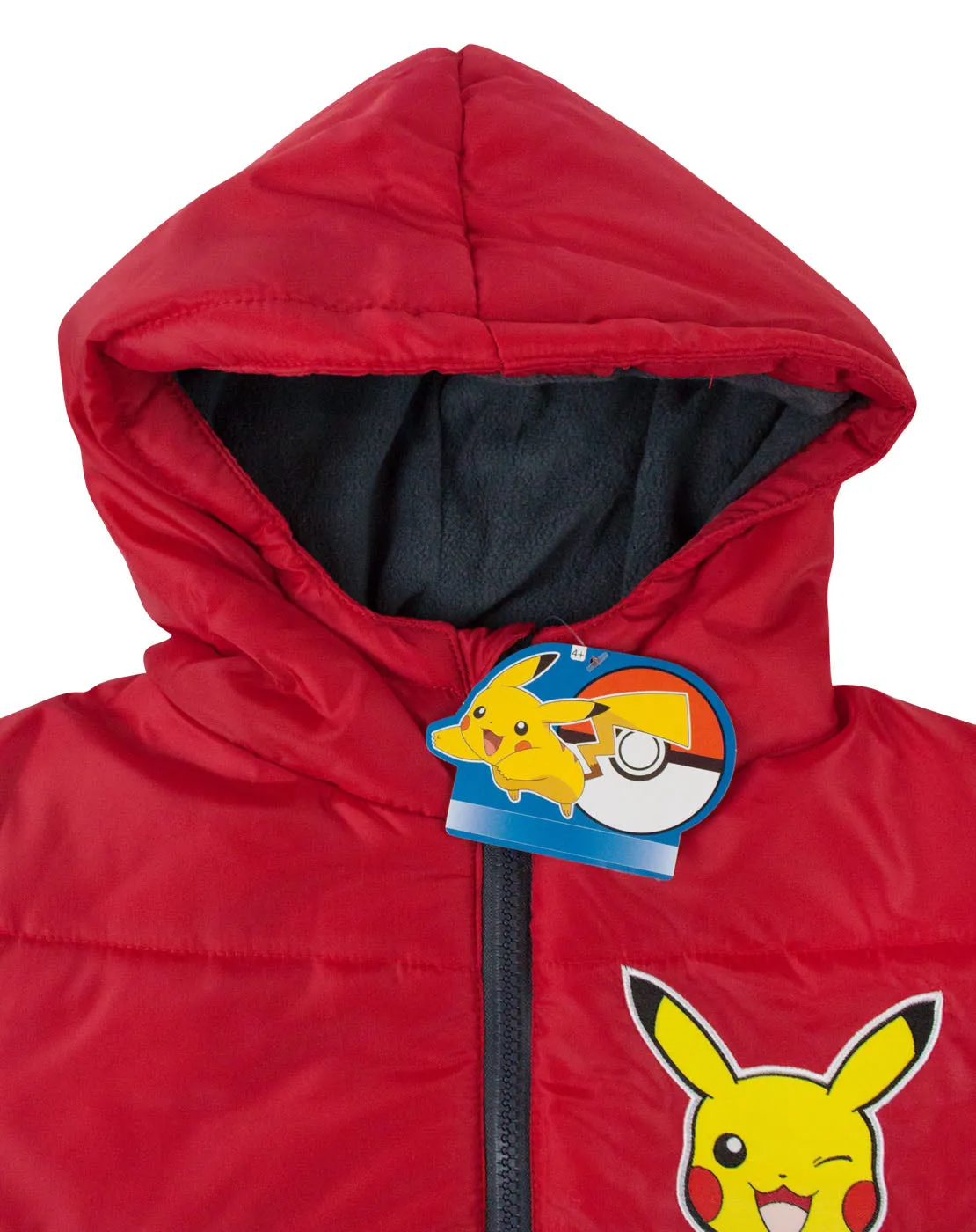 Pokemon Boys Red Long Sleeve Rain Coat