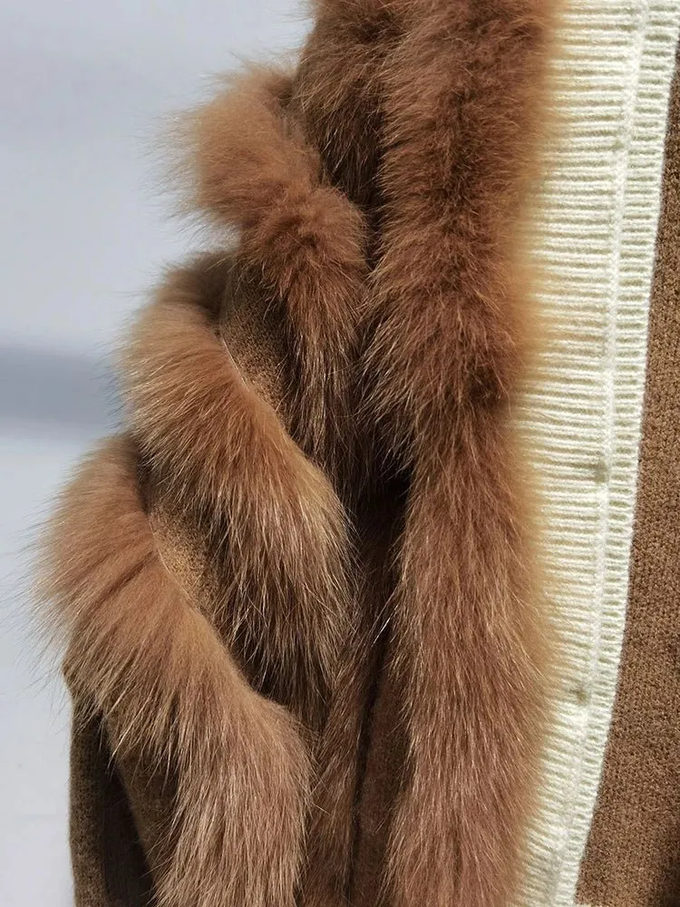 Pre Order:  Genuine Fur Knit Sweater Coat