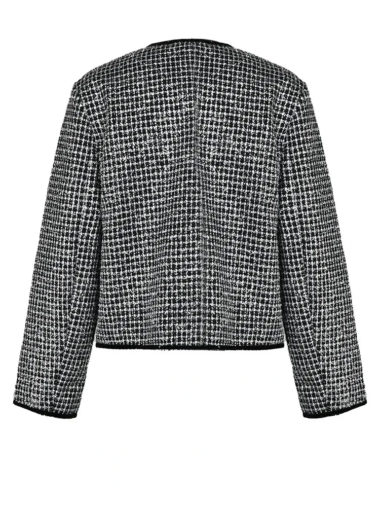 Pre Order:  Tweed Round Neck Loose Jacket