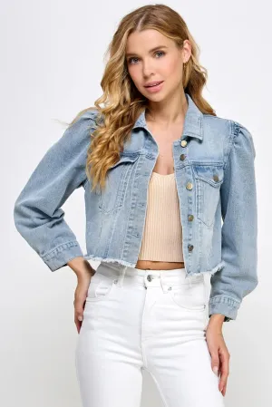 Puff Sleeve Denim Jacket