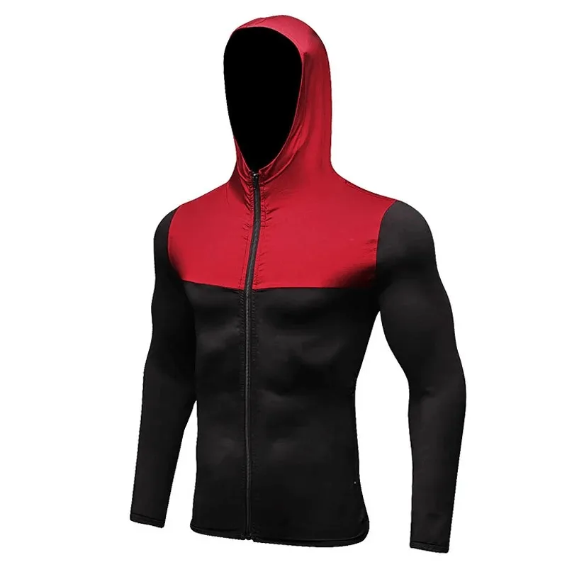 Quick Dry Elastic Men's Hooded Training Jacket - SF1870