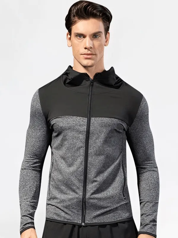 Quick Dry Elastic Men's Hooded Training Jacket - SF1870