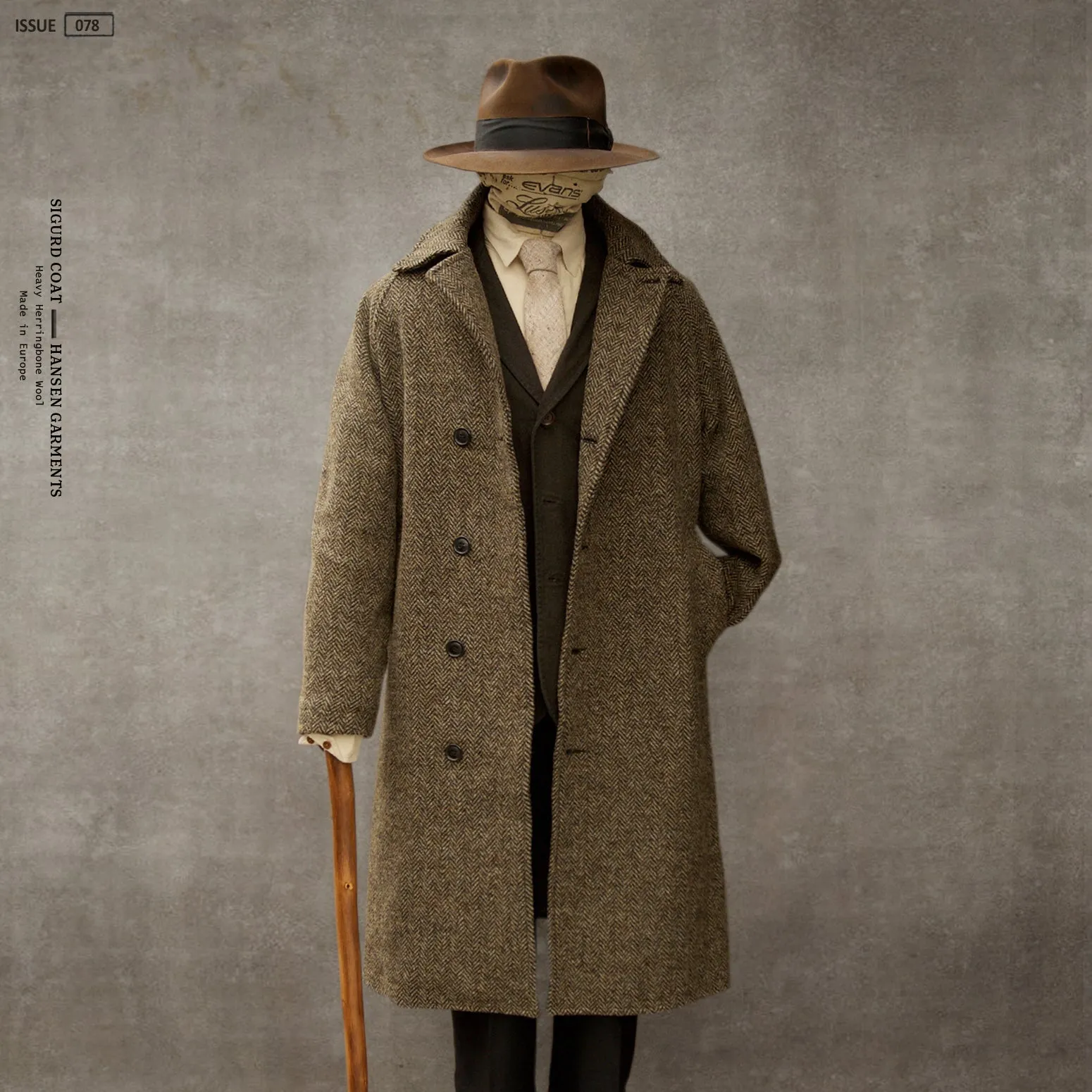 Sigurd Long Coat - Wool Herringbone - S, M (NO RETURN)