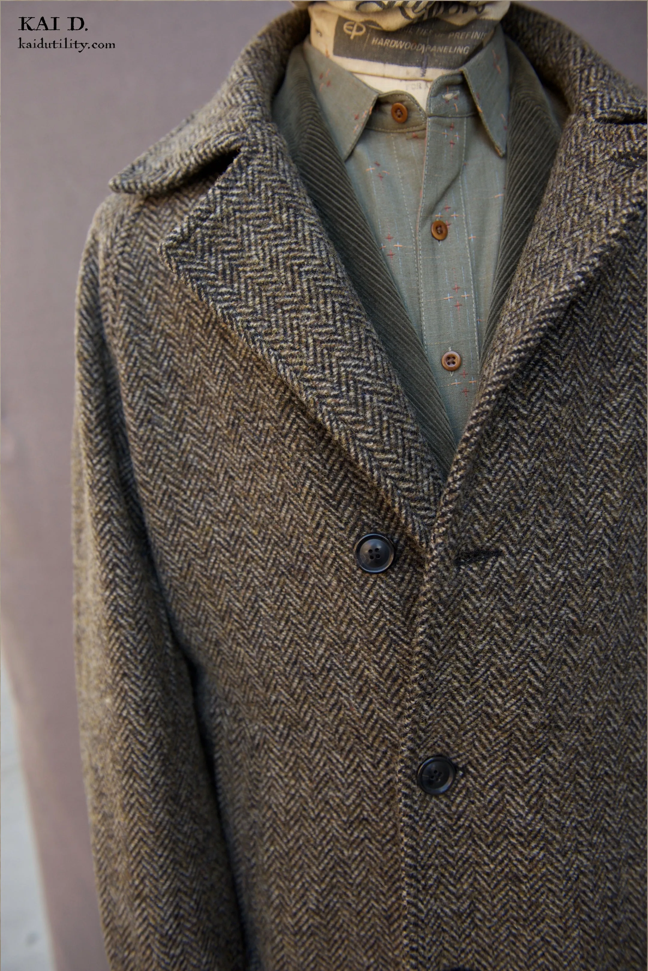 Sigurd Long Coat - Wool Herringbone - S, M (NO RETURN)