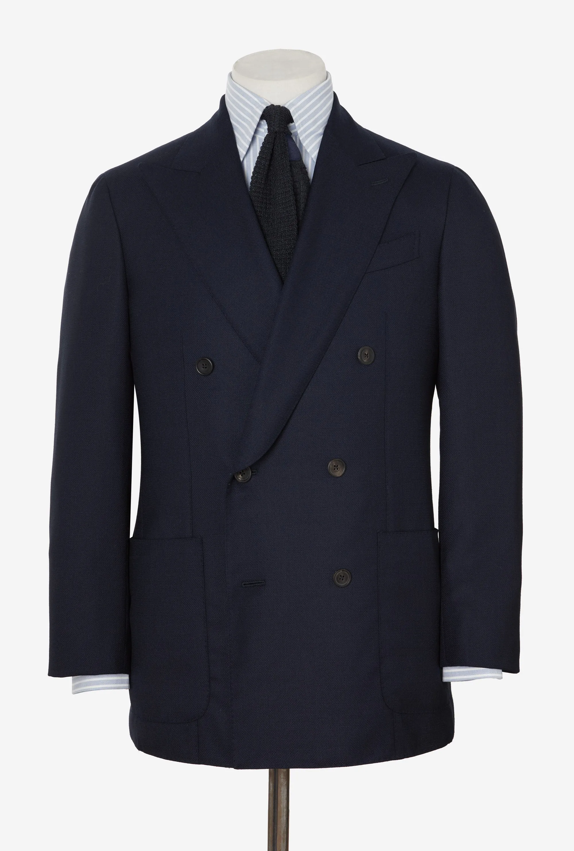 Sport Jacket Double Breasted Navy Wool Hopsack