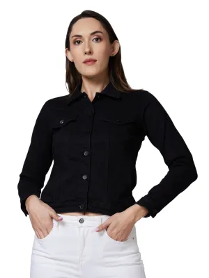 Spykar Regular Fit Black Jacket For Women