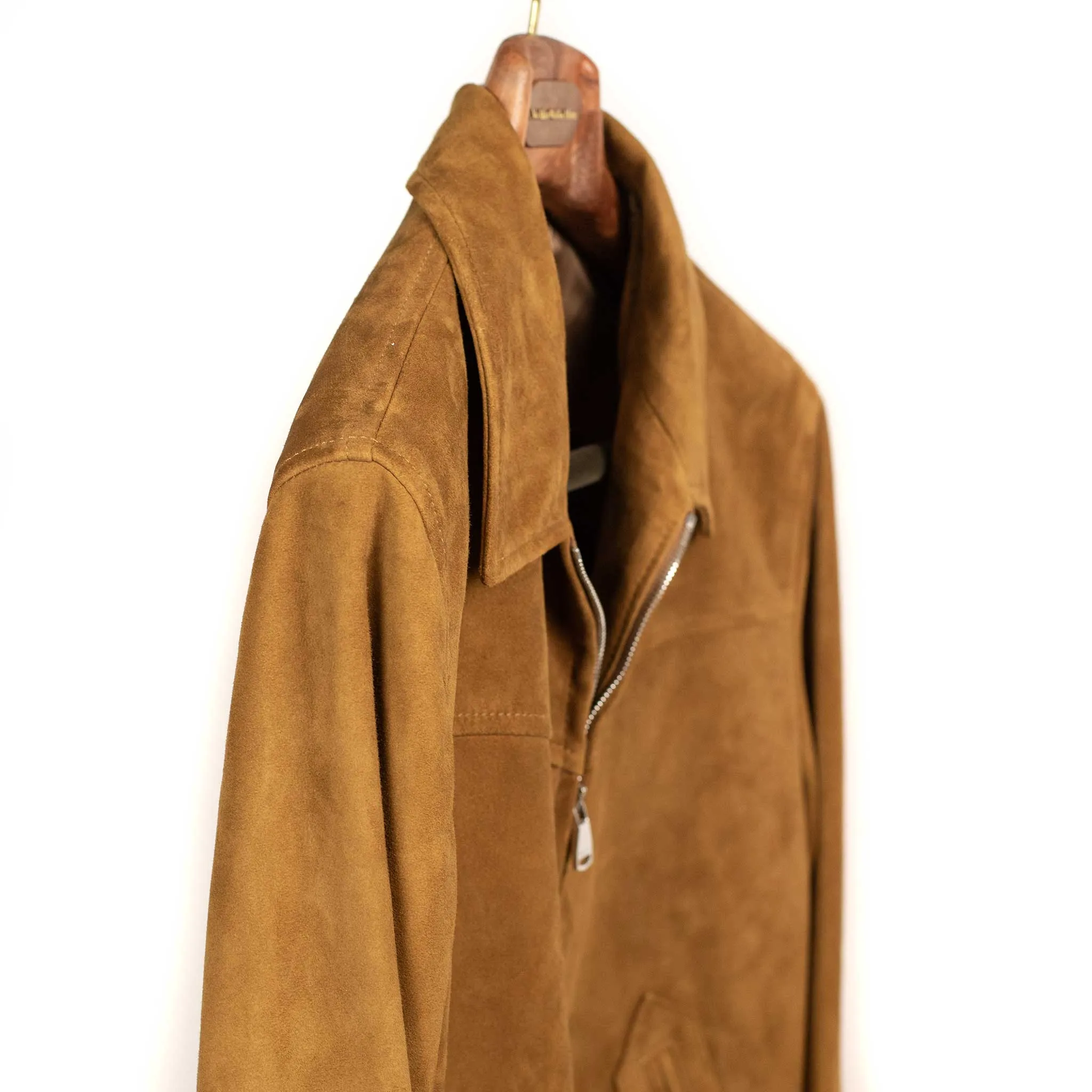 Suede Cowboy jacket in Amber brown