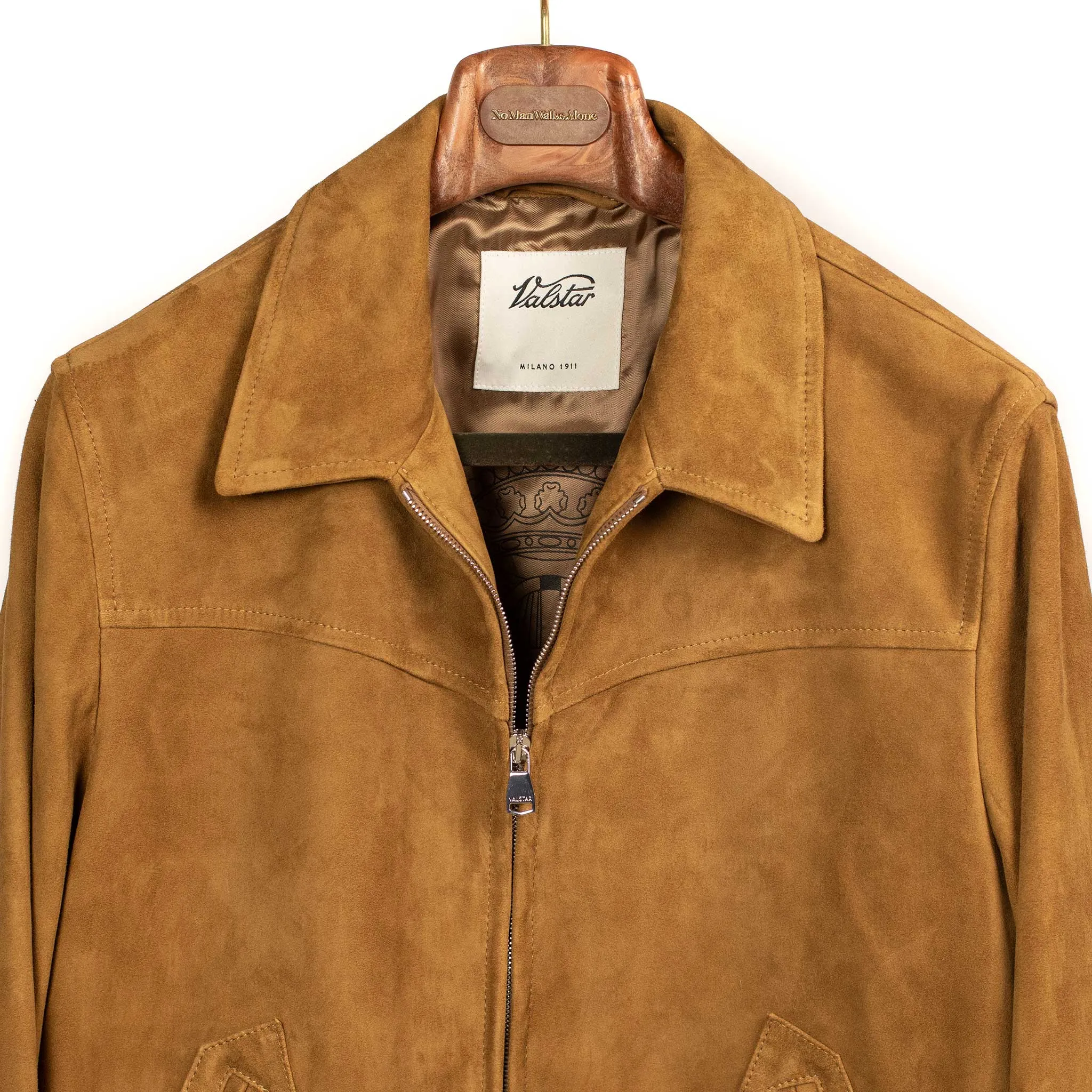 Suede Cowboy jacket in Amber brown