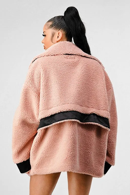 TEEK - OVERSIZED SHERPA WITH CONTRAST JACKET