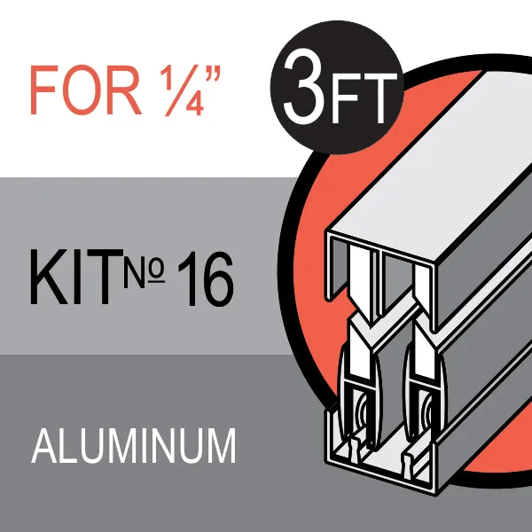 Track Assembly 16, Satin Clear Anodized