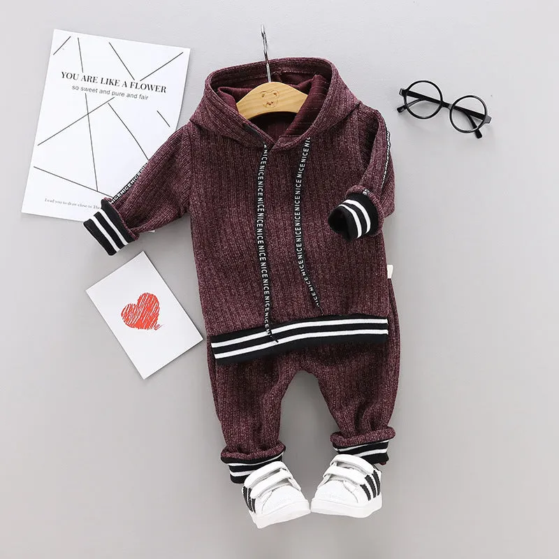 Two-Piece Knitted Cotton Sweat Suit