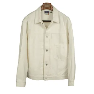 Type 1 trucker jacket in ecru cotton sashiko