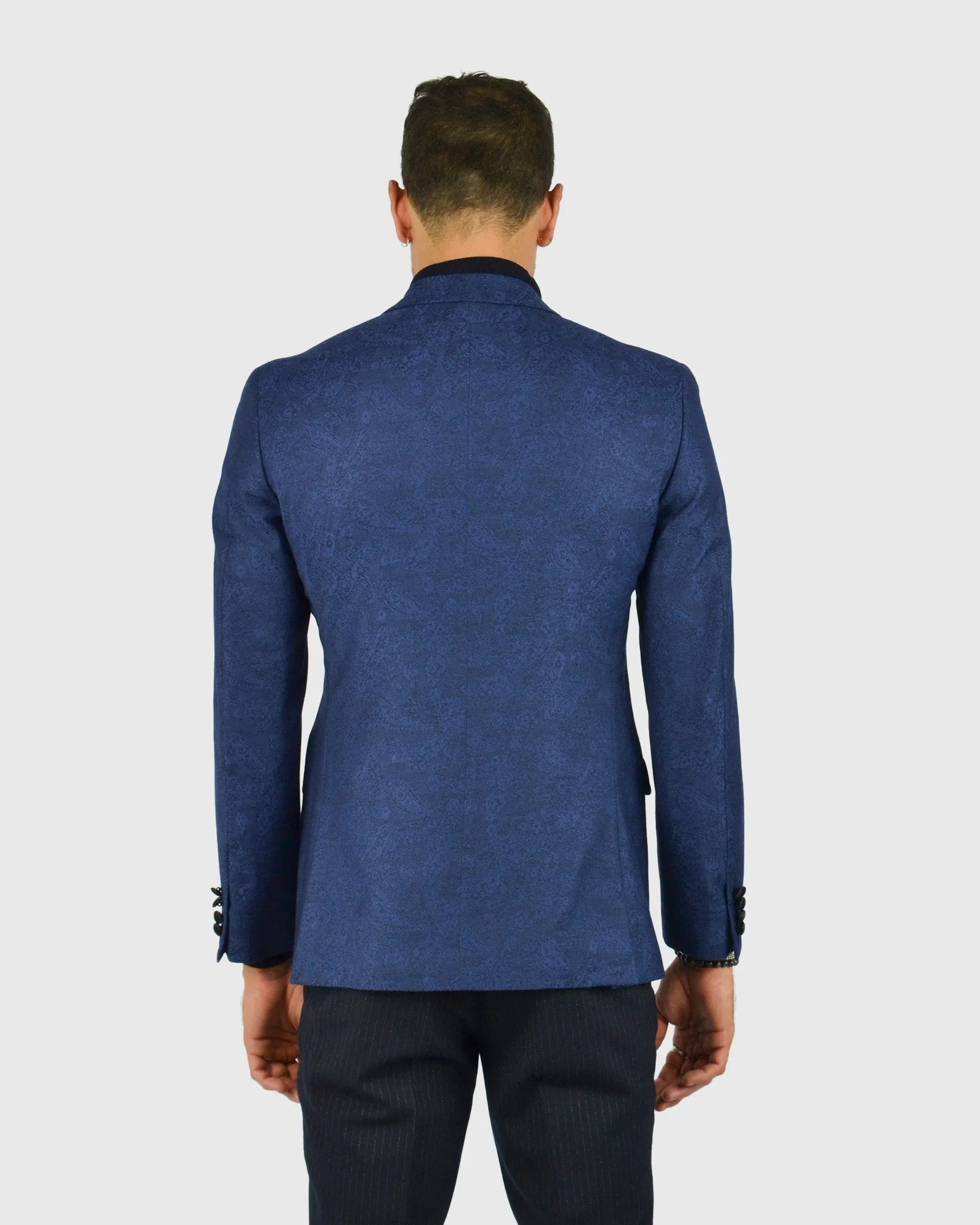 VINCENT & FRANKS VFFJJ950 BLUE JAQUARD JACKET