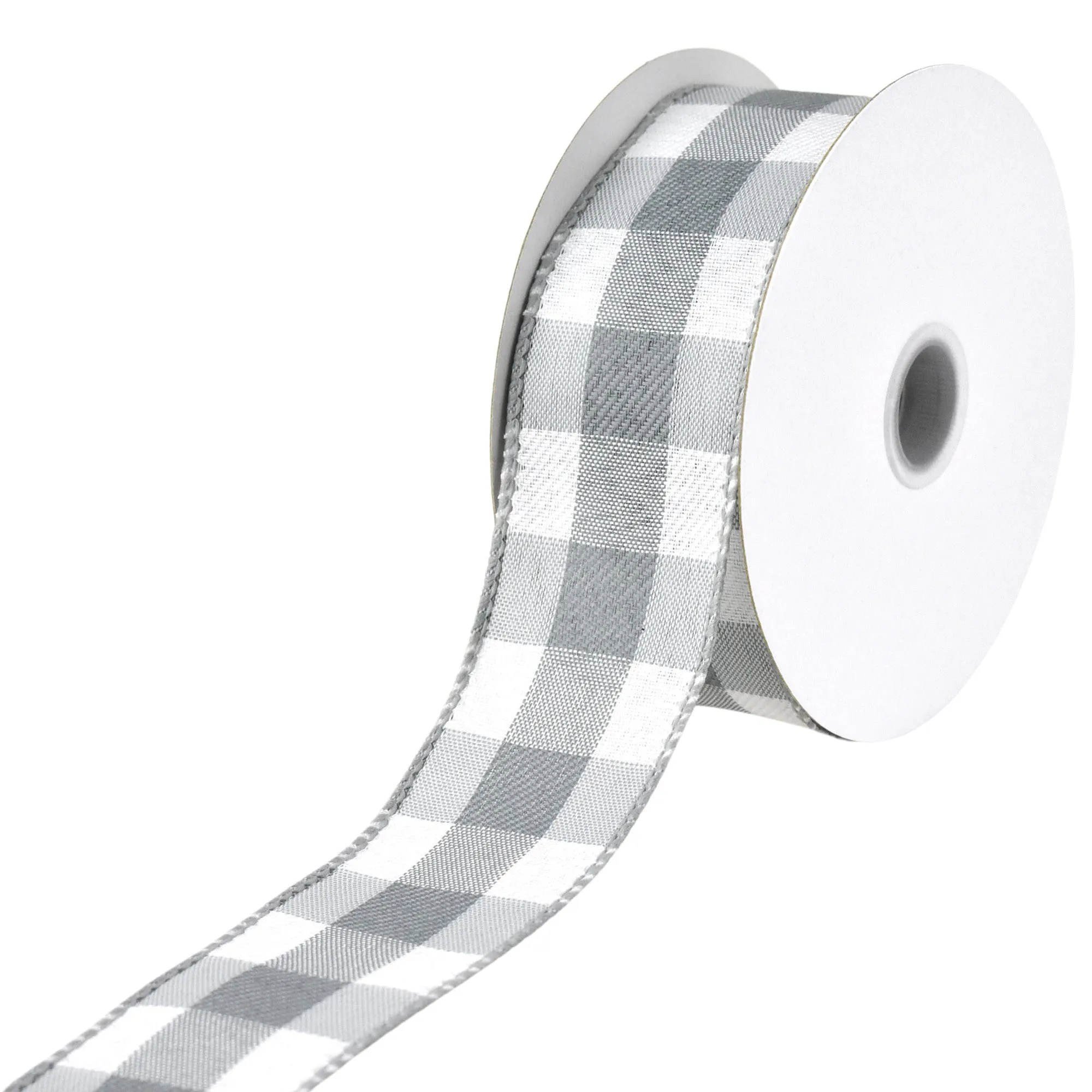 White Buffalo Plaid Wired Ribbons