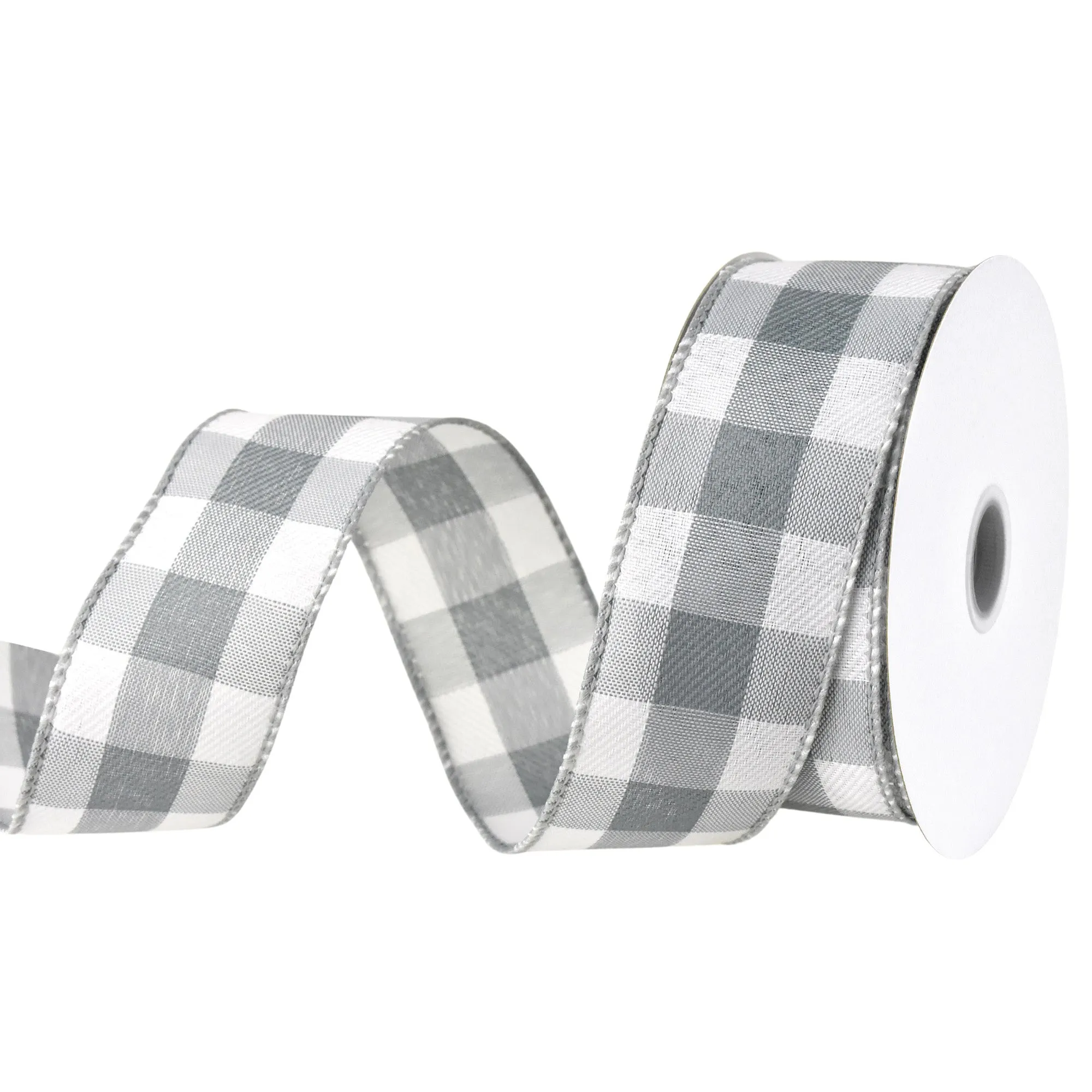 White Buffalo Plaid Wired Ribbons