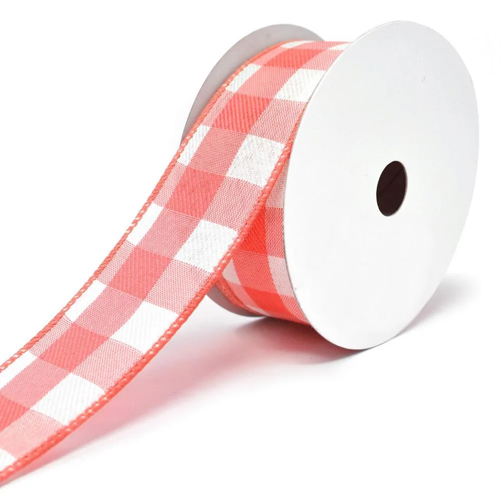 White Buffalo Plaid Wired Ribbons