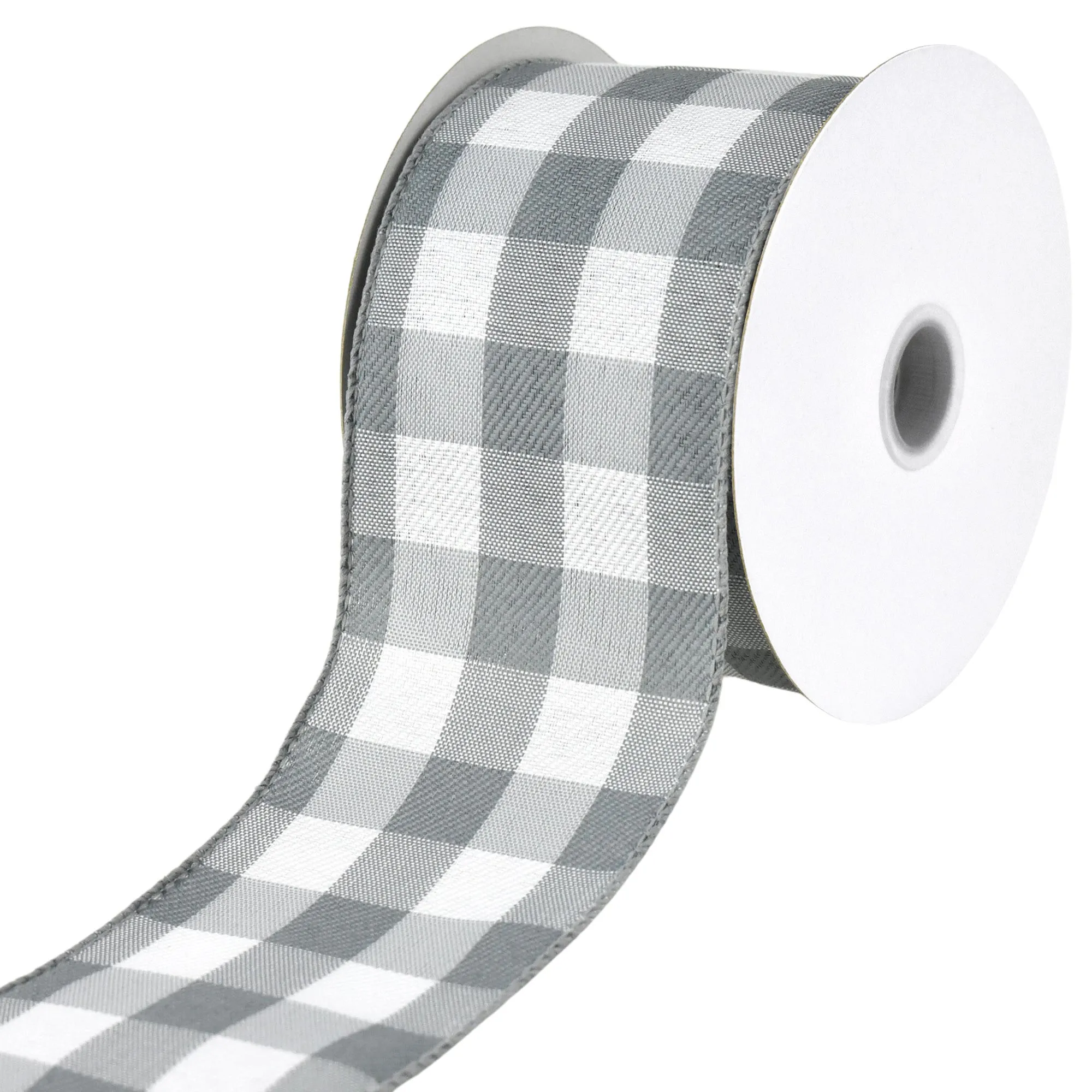 White Buffalo Plaid Wired Ribbons